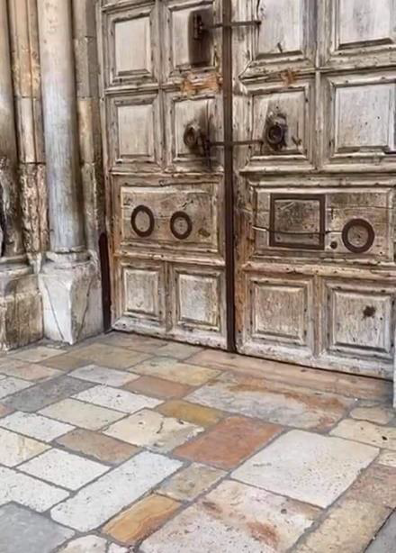 door of old church