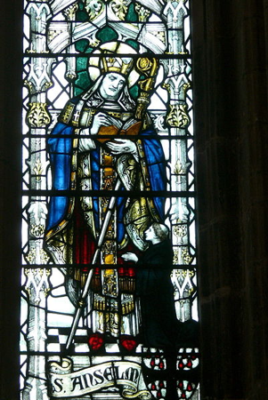 Stained glass image of Saint Anselm