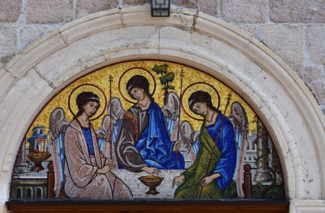 Mosaic of three angels