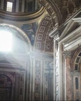 Light entering baroque cathedral window